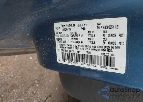 2003 Dodge Ram 1500 Slt/Laramie/St from USA, damaged, VIN 1D7HA18D93J677470